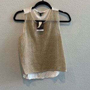 Topshop Gold and White Tank Top